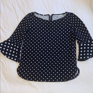 Blue Polka Dot Top!